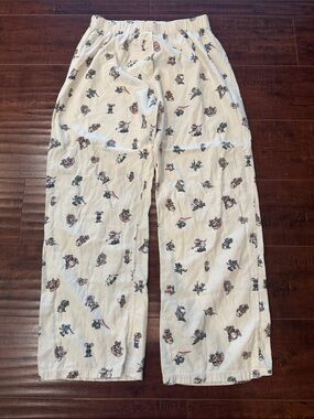 Brandy Melville Cream Printed Pajama Pants, Chill, One Size, EUC!